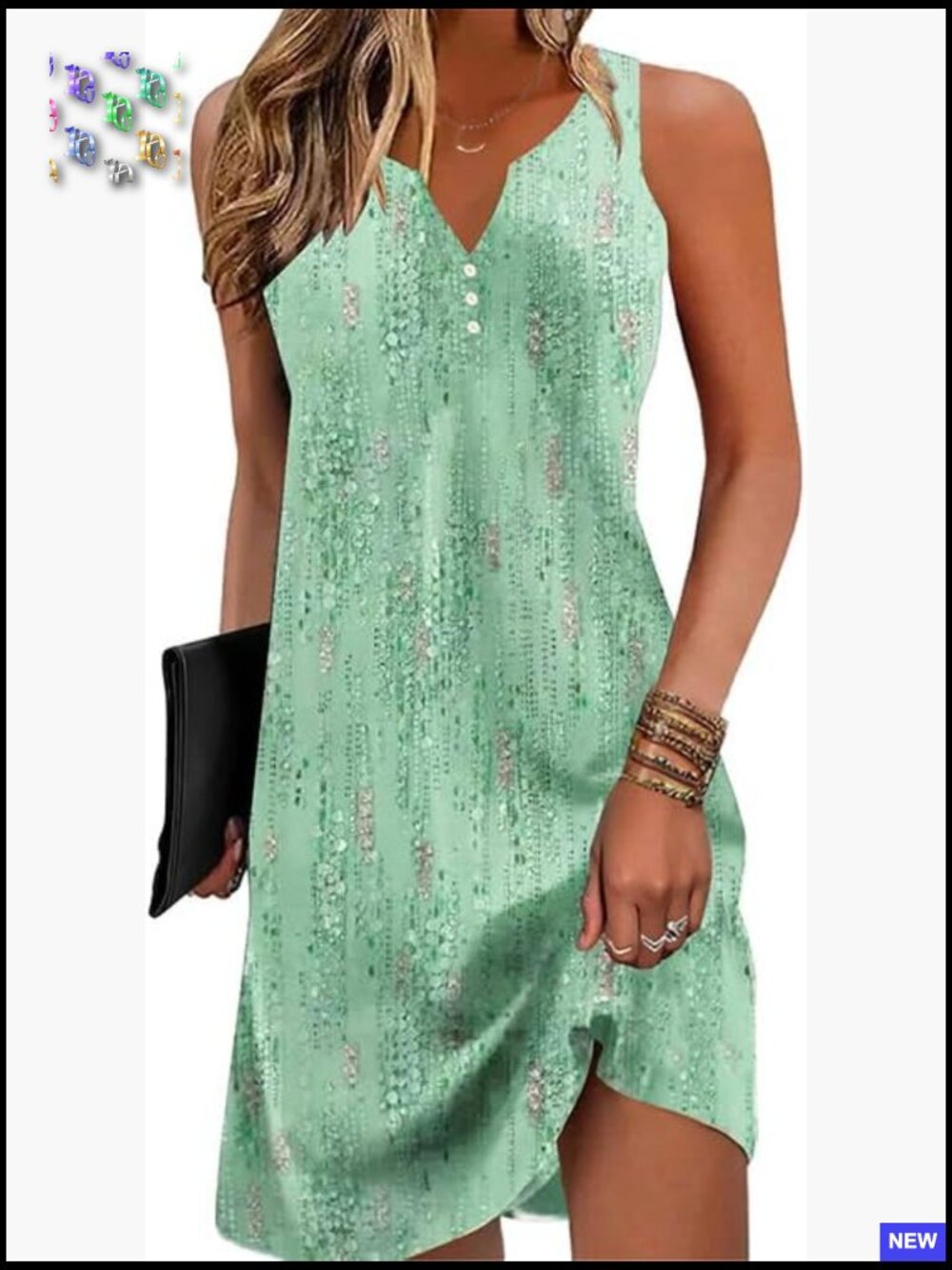 V-Neck Floral A-Line Sundress Sleeveless Boho Casual Loose Fit Summer Dress